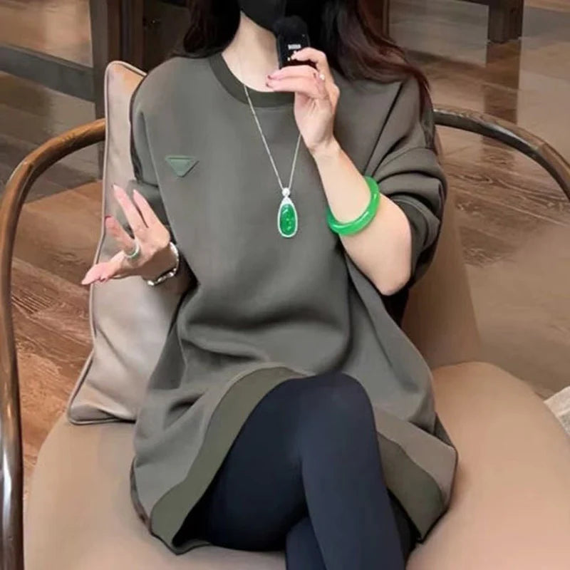 Casual Versatile Women's Crew-neck Sweatshirt