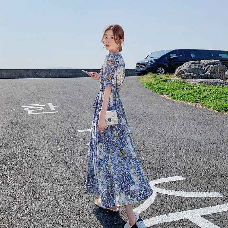 Elegant Floral-print Chic Dress