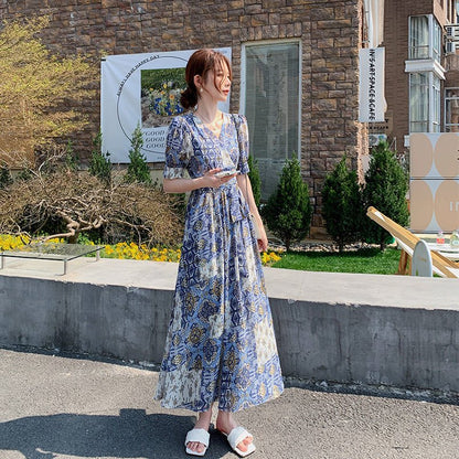 Elegant Floral-print Chic Dress