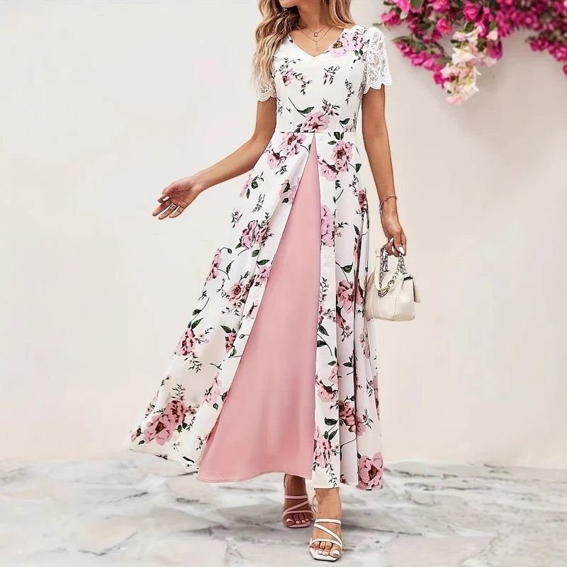 Elegant Long Sleeveless Dress With A Slit