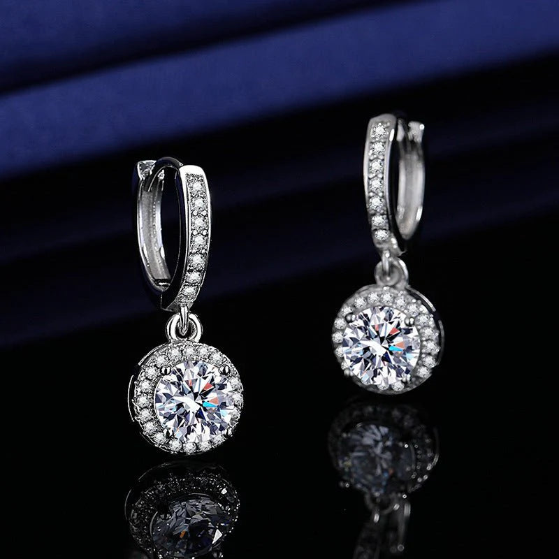 Fashionable High-Carbon Stone Tassel Princess Earrings For Women