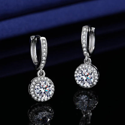 Fashionable High-Carbon Stone Tassel Princess Earrings For Women