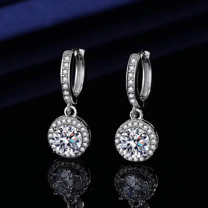 Fashionable High-Carbon Stone Tassel Princess Earrings For Women