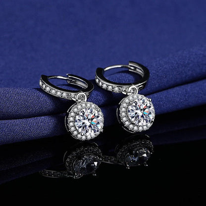 Fashionable High-Carbon Stone Tassel Princess Earrings For Women