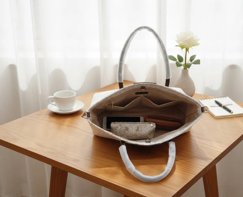 Women’s Printed Tote Handbag with Pouch