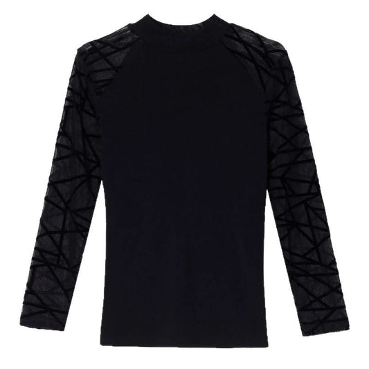 Spring New Arrival Lace-spliced Flocking Slim-fit