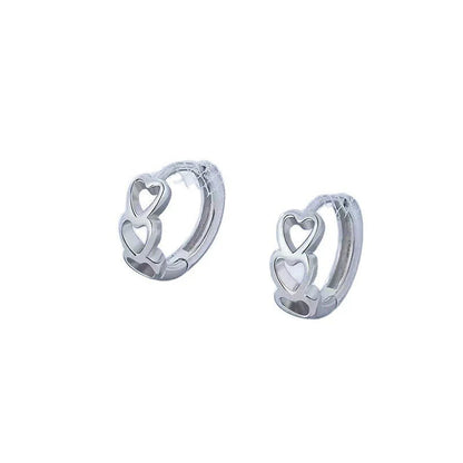 Womens Niche-design Instagram-style Minimalist And Cool-toned Trendy Heart-shaped Hoop Earrings
