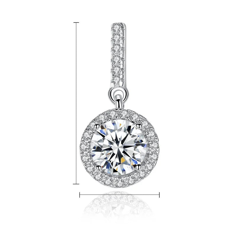 Womens Round Full-Diamond-Inlaid Fashion Earrings