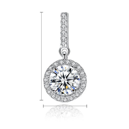 Womens Round Full-Diamond-Inlaid Fashion Earrings